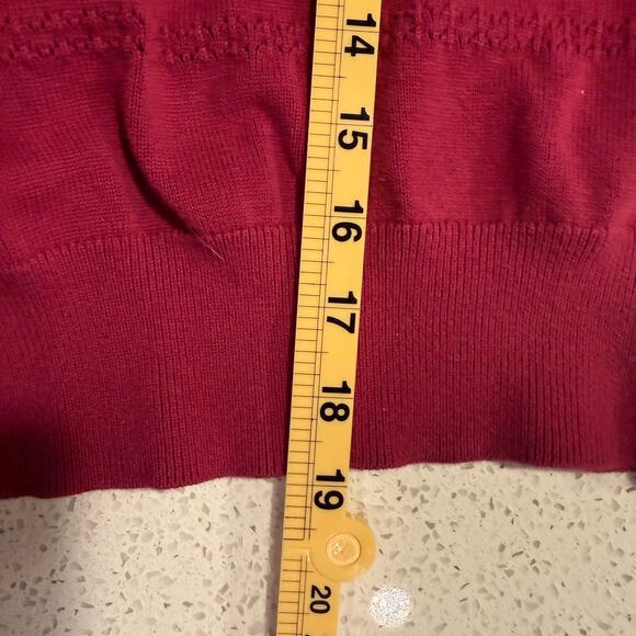 Calligraphie Burgundy Wine Red Ruffle Sleeve Knit Top Romantic Cottagecore Large - Picture 8 of 8